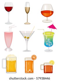 Vector set of glamour cocktails