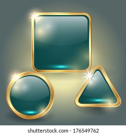 Vector set of glass button templates