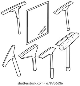 vector set of glass and mirror cleaner