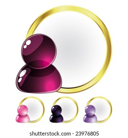 Vector  Set of Glass People Pink and Lilac (Raster version 25482742)