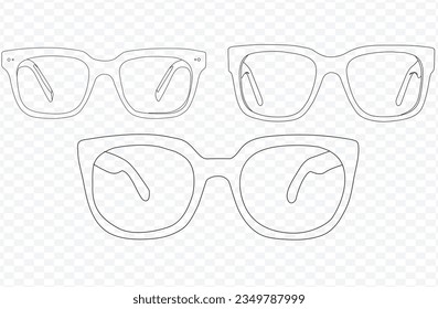 Conjunto vectorial de gafas gafas gafas lentes ilustración de arte, fondo de transferencia, eps,10