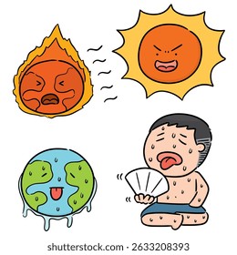 vector set of global warming
