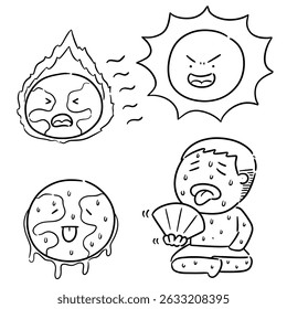 vector set of global warming
