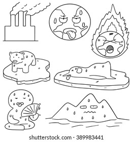 vector set of global warming