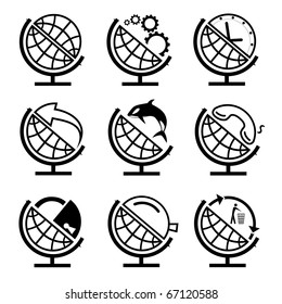 Vector set of globe