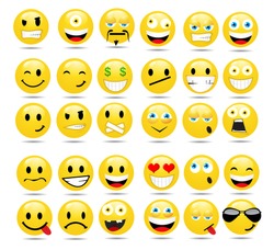 Vector set of glossy Emoticons