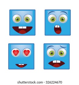 Vector set of glossy emoticons.