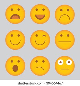 Vector set of glossy Emoticons. Avatar, Emoji. Vector emotional face icons