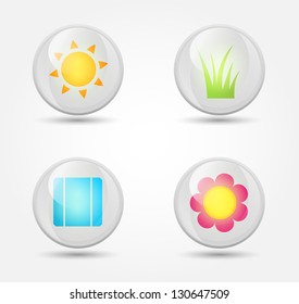 Vector set of glossy icons