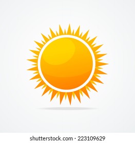 Vector Set of glossy sun on white