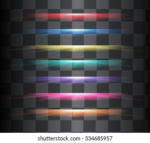 Vector set of glow light effect.