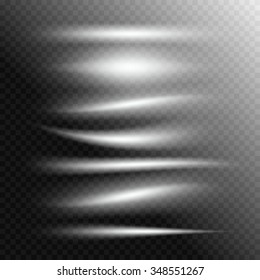 Vector set of glowing light bursts with sparkles on transparent background. Transparent gradient stars, lightning flare. Magic, bright, natural effects. Abstract texture for your design and business.