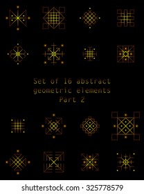vector set of gold abstract ornamental elements, part two