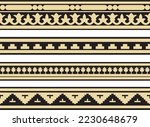 Vector set of gold and black seamless classic byzantine ornament. Endless border, Ancient Greece, Eastern Roman Empire frame. Decoration of the Russian Orthodox Church.
