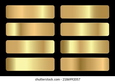 Vector set of gold and bronze metal gradients.