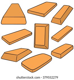 vector set of gold bullion