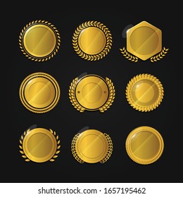 Vector set gold framed labels