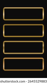 Vector set of gold gradient frames.
