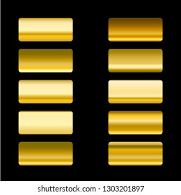 Vector set of gold gradients. Color design elements collection