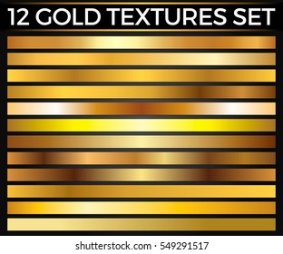Vector Set of Gold Gradients, Golden Squares Collection, Textures Group Eps 10