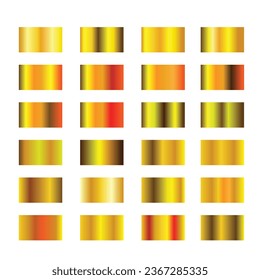 Vector set of gold gradients.Golden squares collection.
