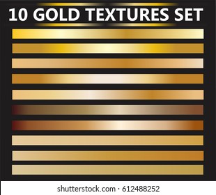 Vector Set of Gold Gradients,Golden Squares Collection, Textures Group Eps 10