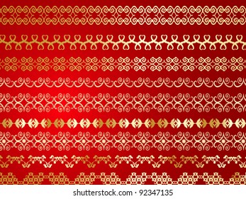  vector set of gold ornament element