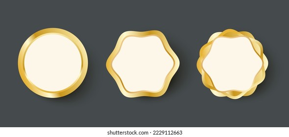 Vector set golden banners in Asian style for Chinese new year. Happy new year 2023