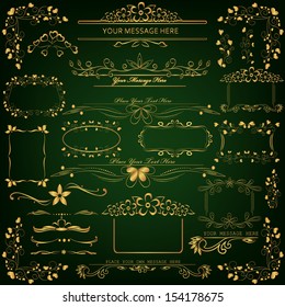 vector set of golden design elements
