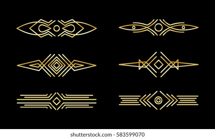 Vector set of golden dividers