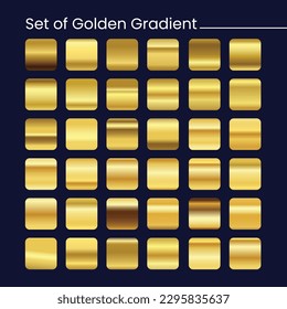 vector set of golden gradient color pallets