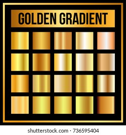Vector set of golden gradients. Vector Illustration