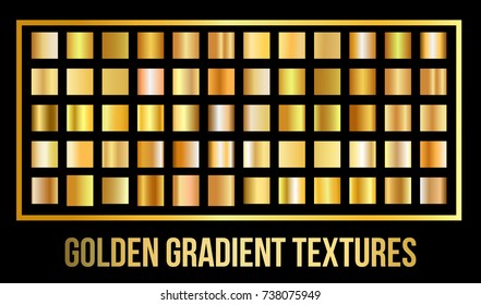 Vector set of golden gradients. Vector Illustration
