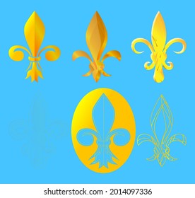 301 Gold fleurs de lis with blue background Images, Stock Photos ...