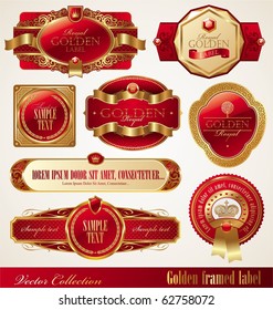 Vector set of golden luxury ornate frames