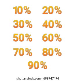 Vector set of golden shiny isolated tags. Price Discount Sticker. Sale Red Illustration. Discount Offer. Price Label.