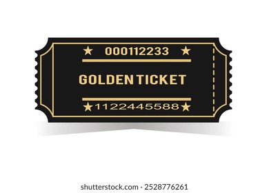 Vector set of golden tickets template. Invite ticket .Vector illustration.