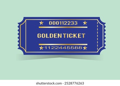 Vector set of golden tickets template. Invite ticket .Vector illustration.