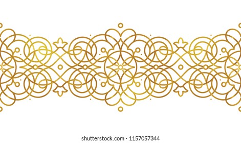 Vector set of golden vignettes and borders for design template. Elements in Victorian style. Luxury floral frames. Ornate decor for invitations, greeting cards, certificate, thank you message.
