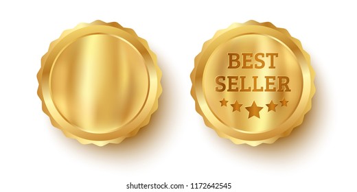 Vector set golden web luxury award banners. Premium web golden banners.