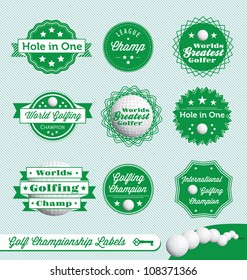 Vector Set: Golf Championship Labels