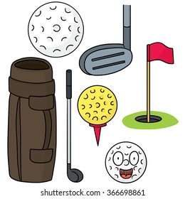 vector set of golf equipment