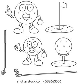 vector set of golf equipment