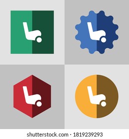 vector set golf flat color icon