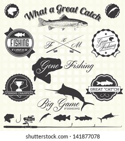 Vector Set: Gone Fishing Labels