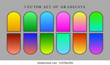 paleta de colores de gradientes de conjunto de vectores