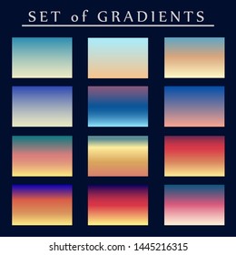 vector set of gradients of sky