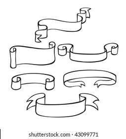 vector set of graphic ribbon