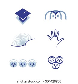Vector set of graphic symbols education 