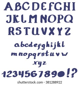 vector set of graphical English handwriting font